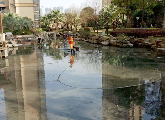 兴业景观池淤泥清理